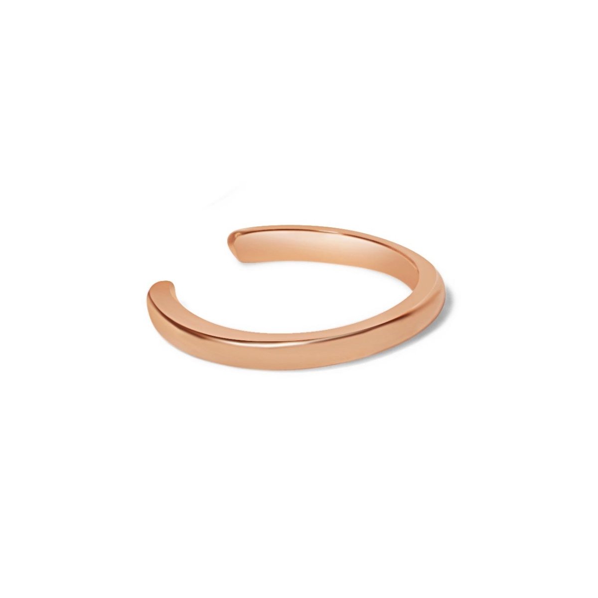 Rose gold vermeil eternity ear cuff, a smooth open band, on a white background