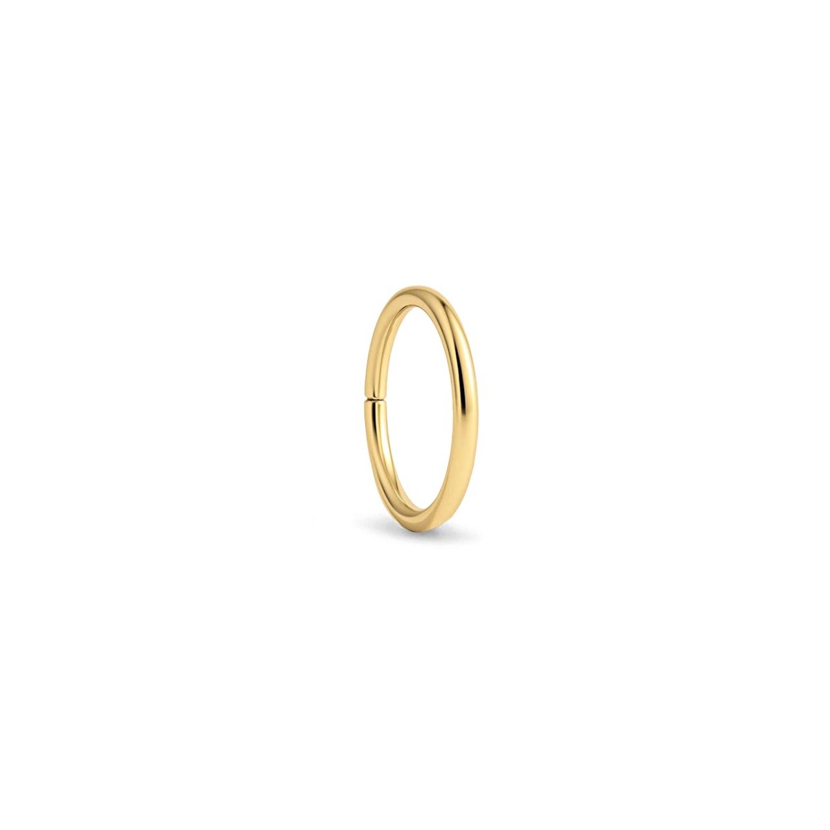 14K gold seamless clicker ring hoop, shown on a white background