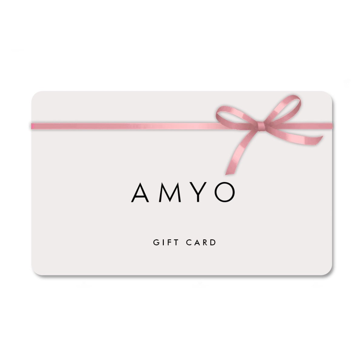 Cream gift card with a pink ribbon bow, on a white background