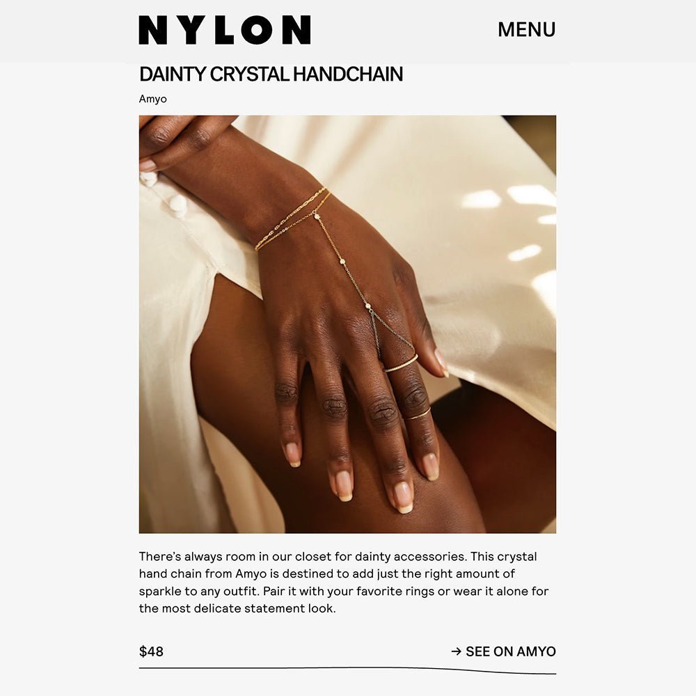NYLON Dainty Gold Handchain Bracelet