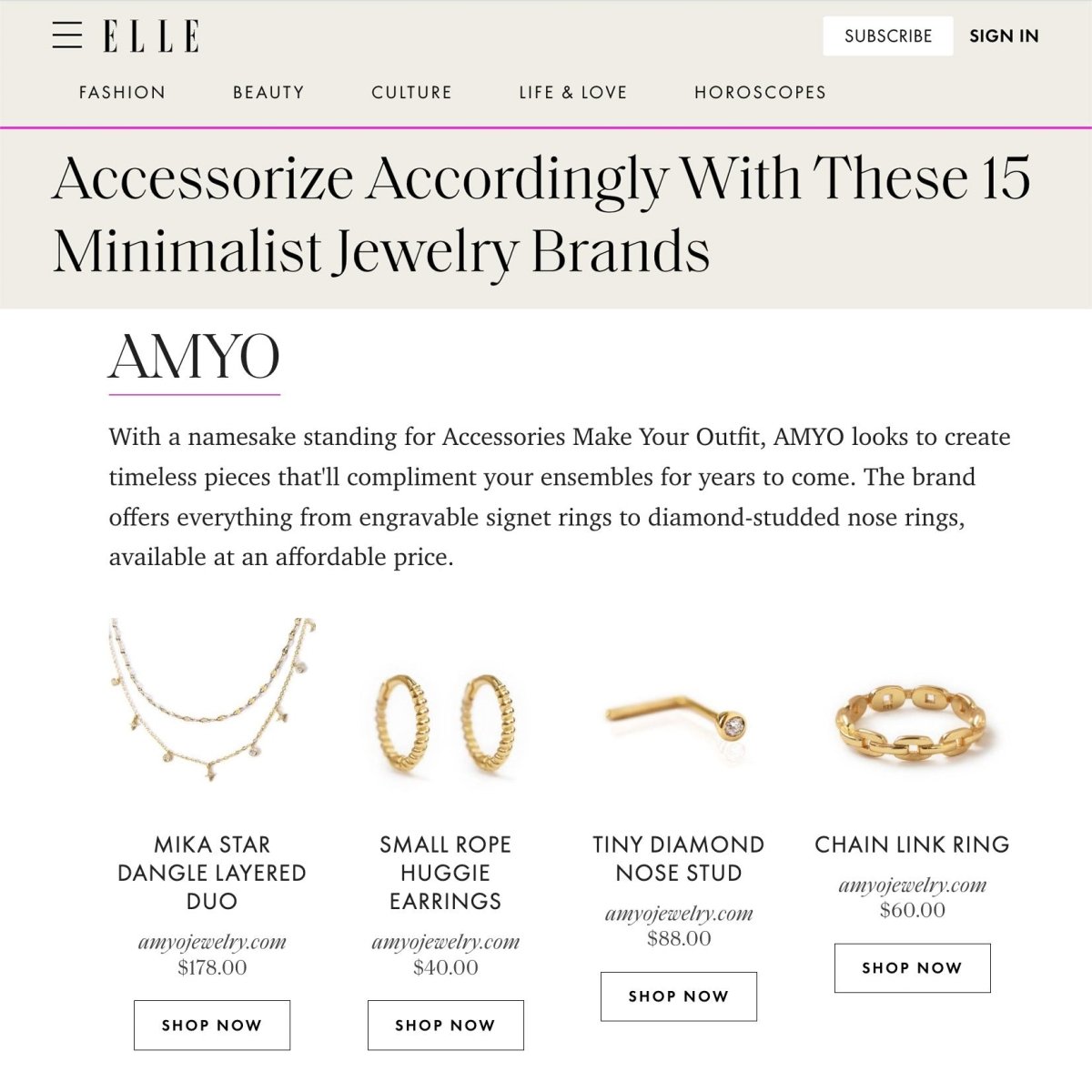 caption:Featured on Elle
