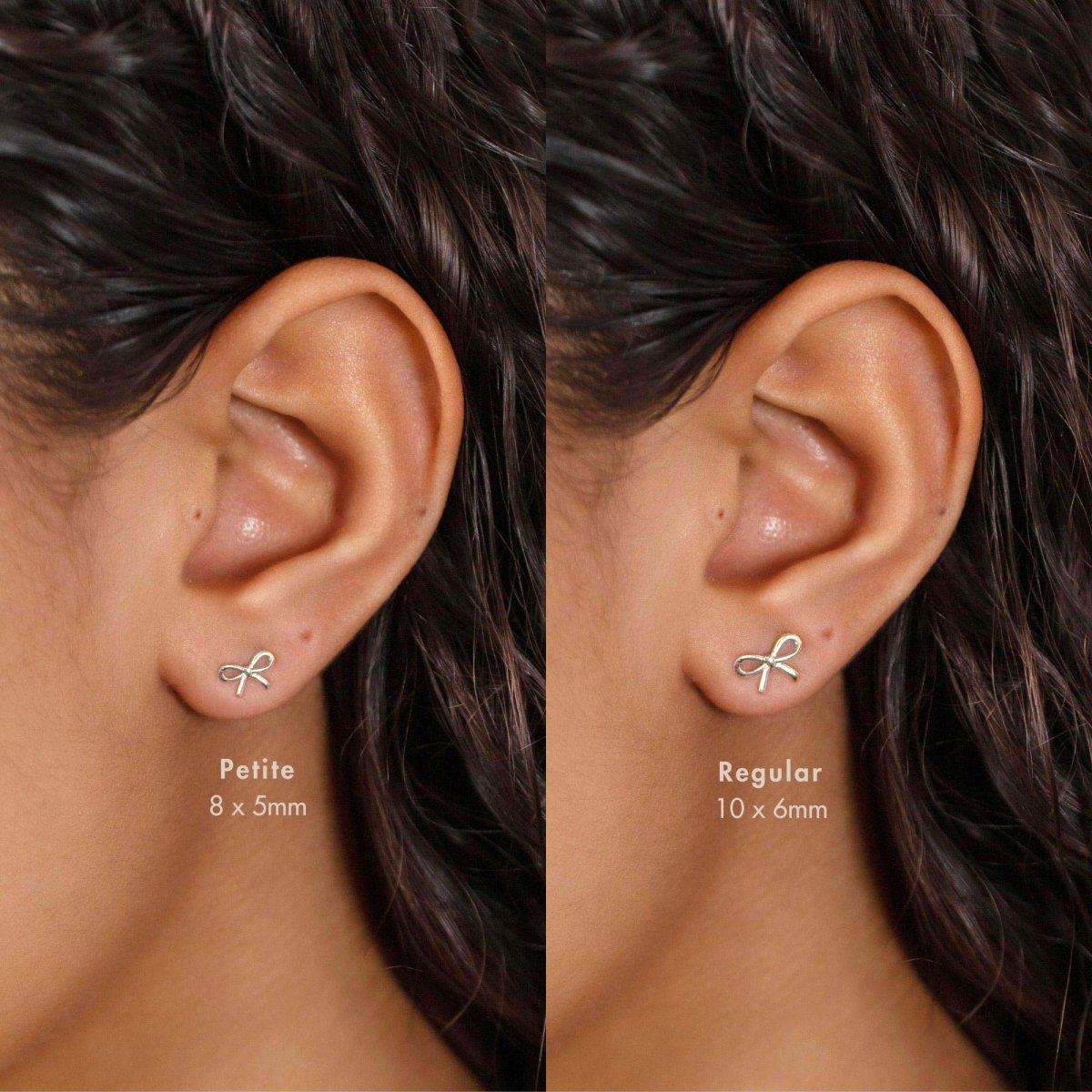 Size difference of Sterling Silver Bow Studs