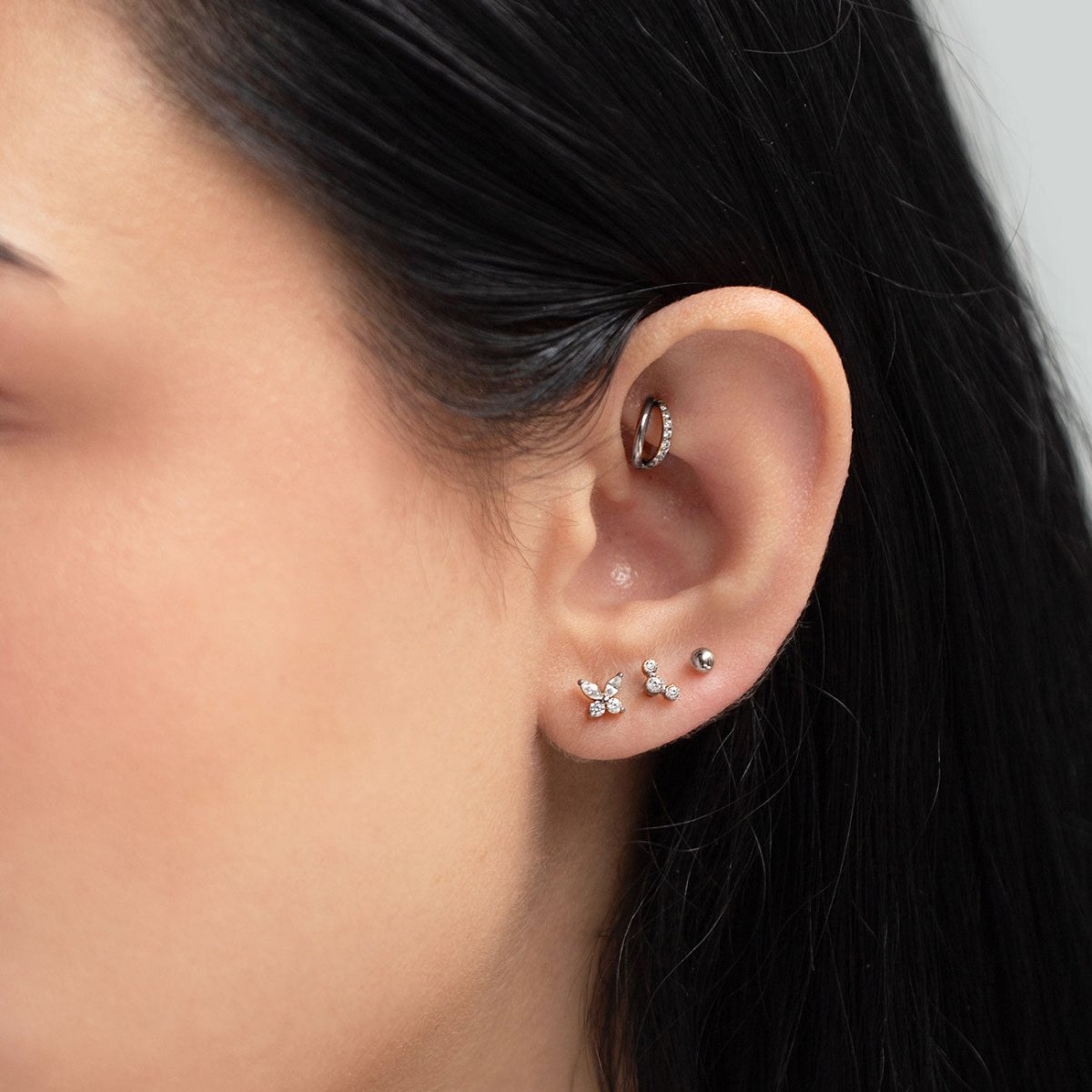 Pavé and Hoop Single Earring