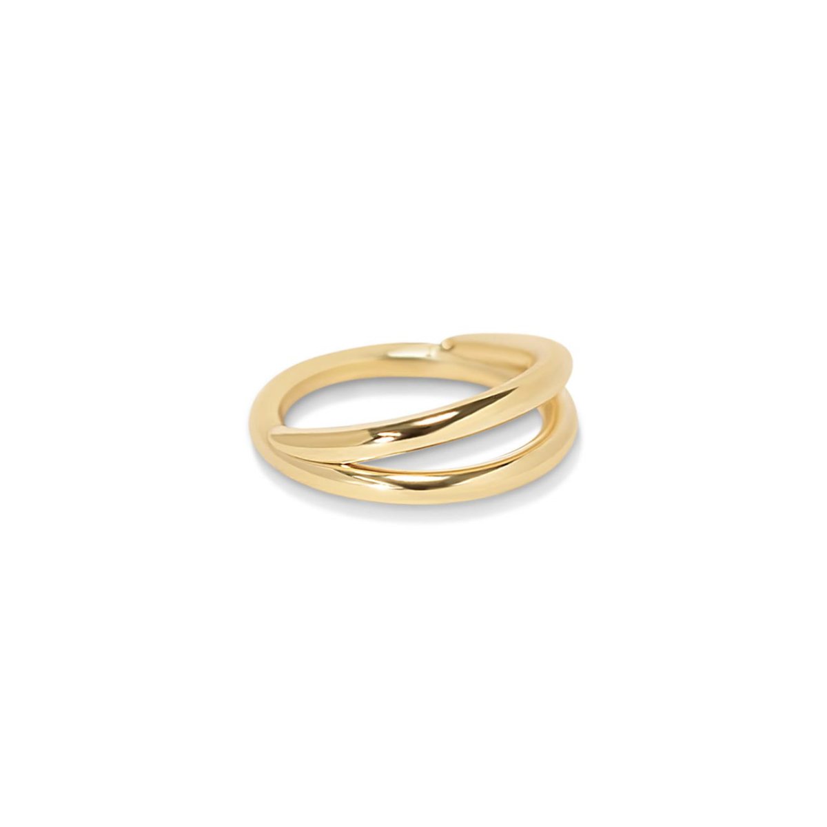 Gold titanium cartilage double hoop clicker earring, on a white background