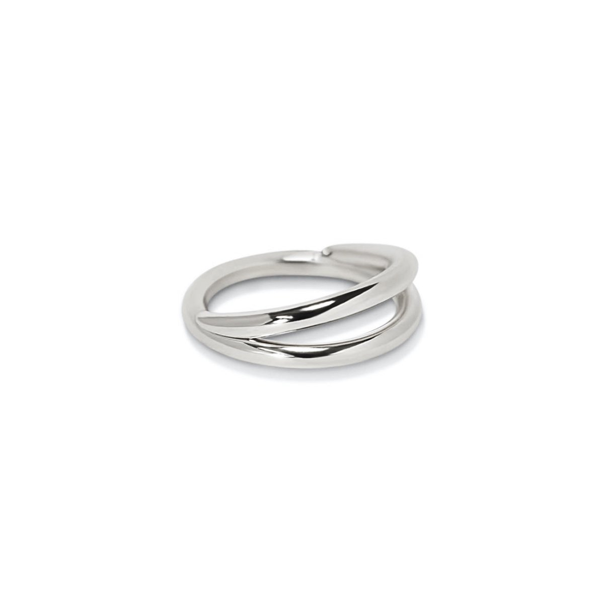 Titanium cartilage double hoop clicker earring, on a white background