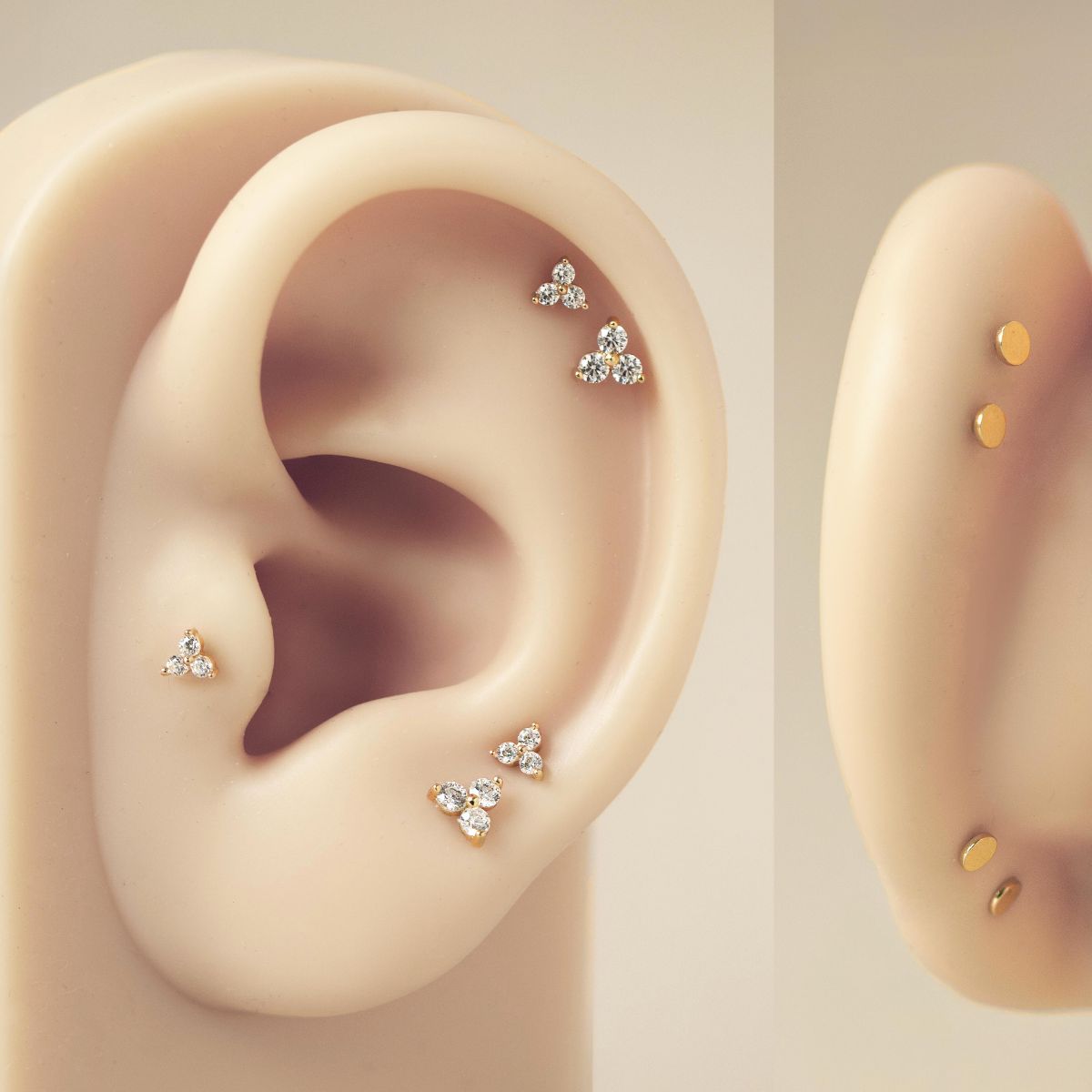 clover-pave-flat-back-stud-14k-gold, cartilage earring size chart