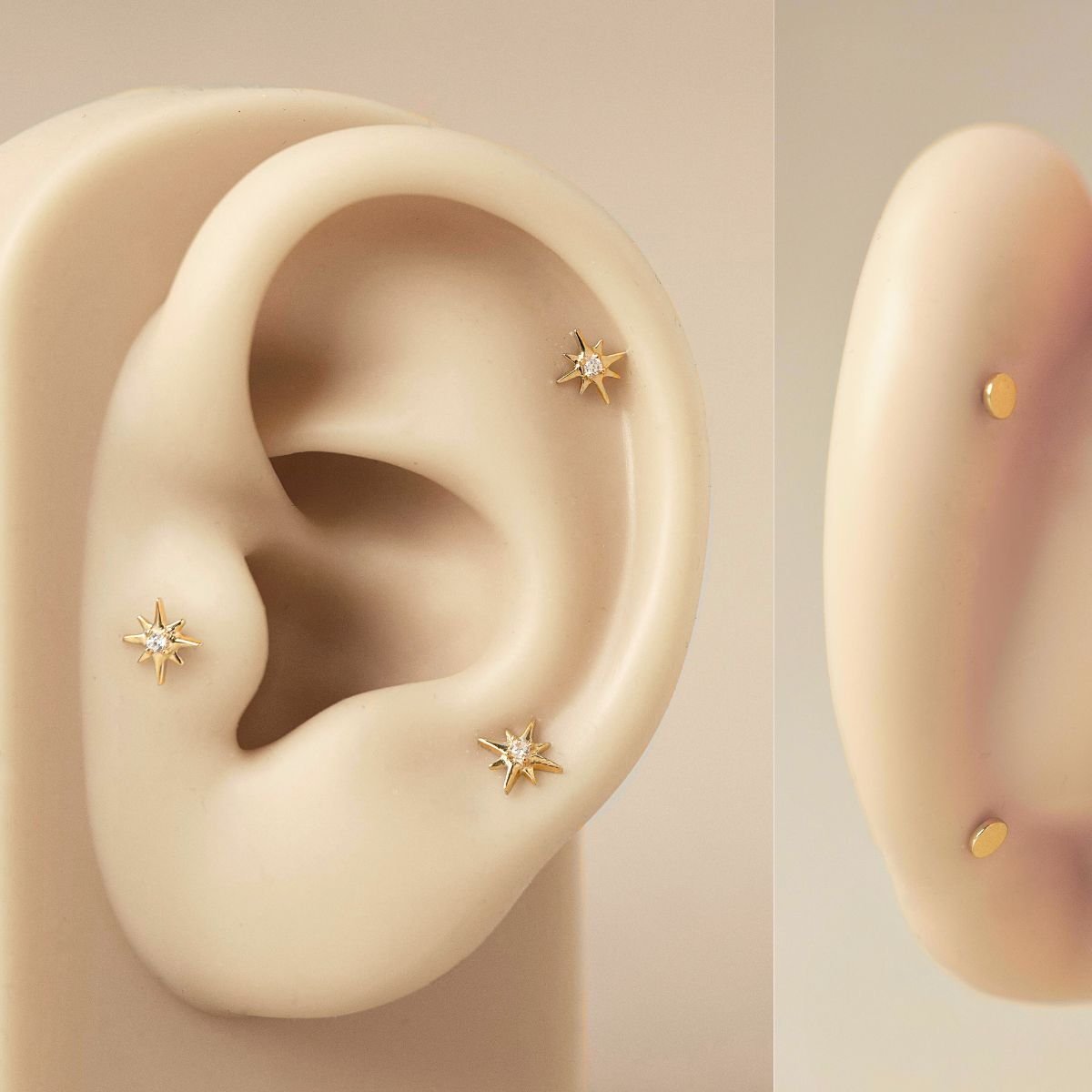 tiny-starburst-flat-back-stud-14k-gold, cartilage earring size chart